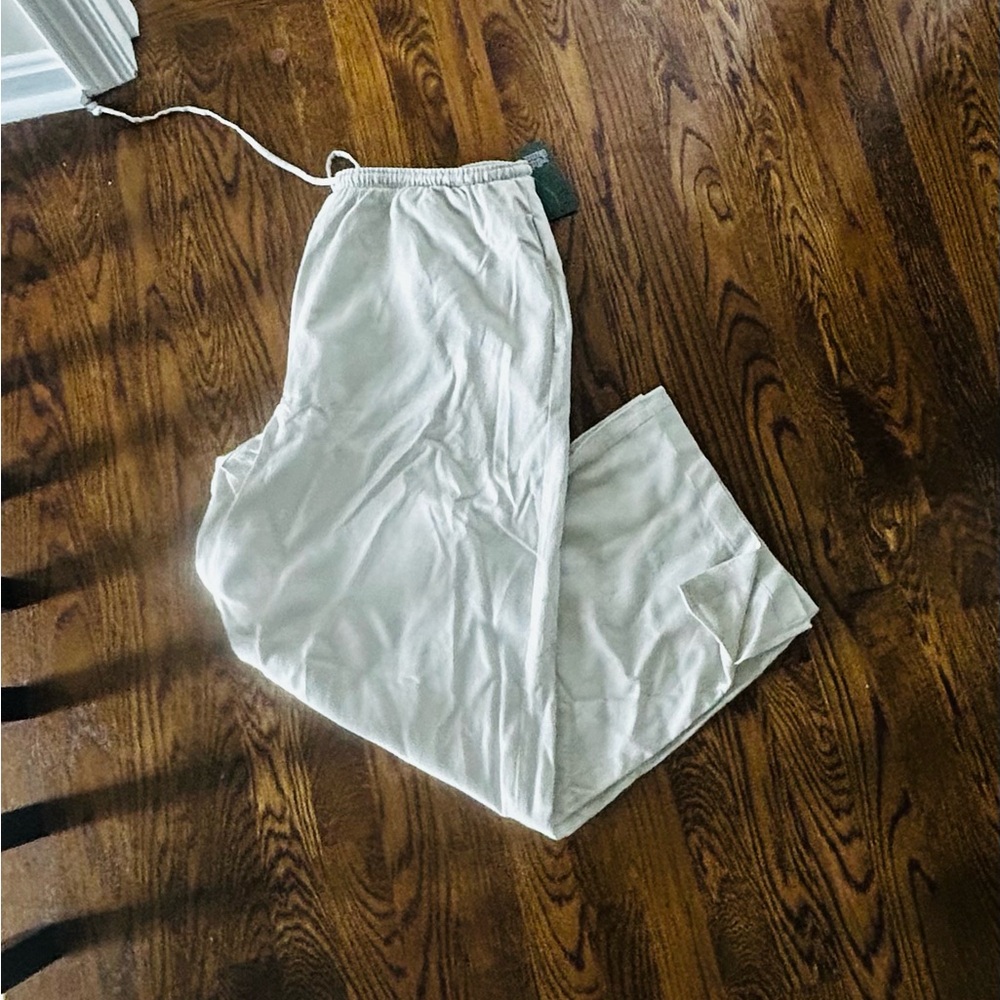 Light Beige Elastic Waist Casual Pants